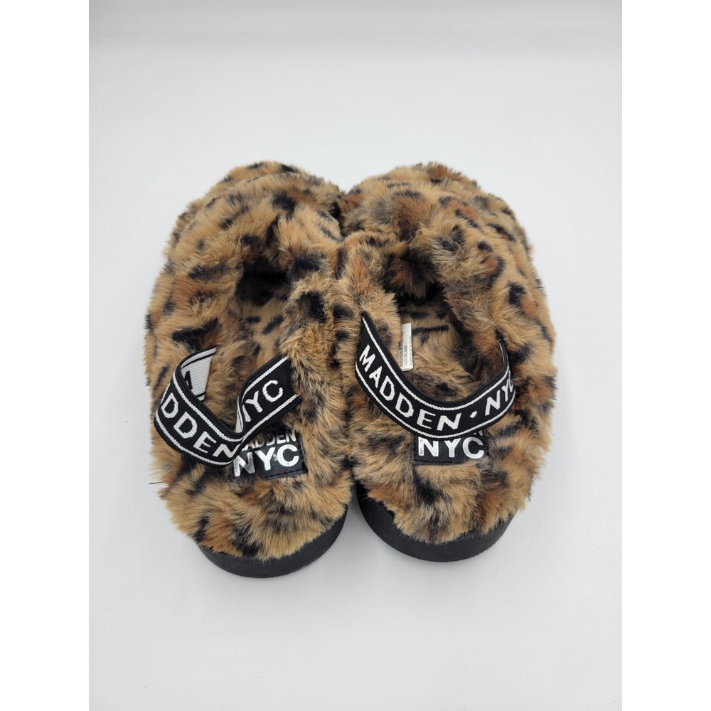 Madden NYC Fuzzy Leopard Slippers Women SZ 8 Brand New Condition - Picture 3 of 7